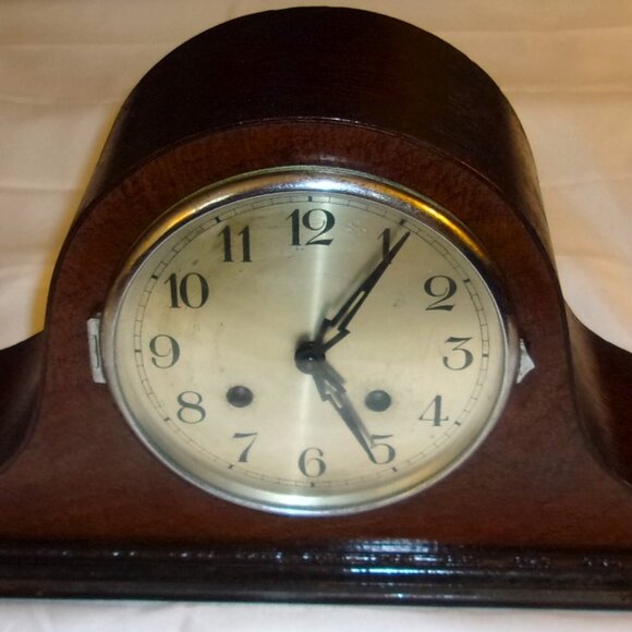 Vintage UK Humpback Mantel Clock Marked "Foreign" - Restore - Picture 1 of 3
